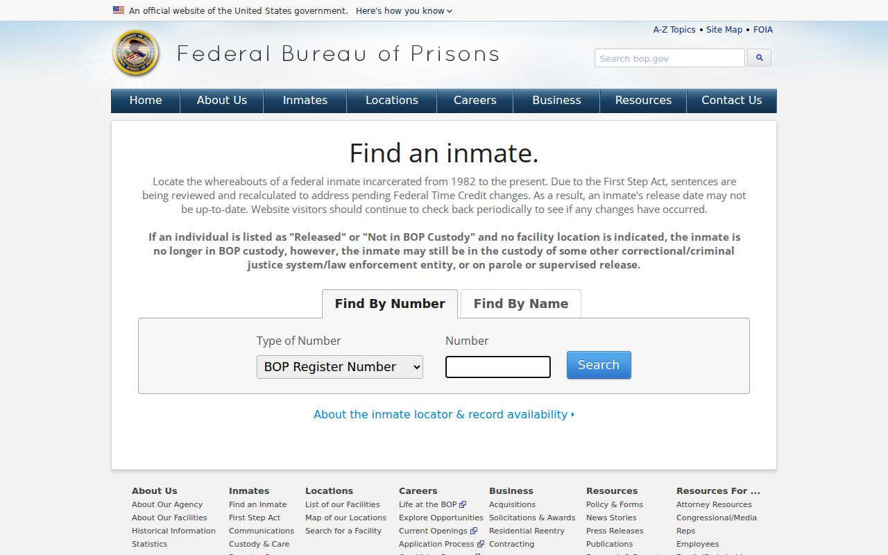Federal inmate locator distinguished from Beaver County sex offender records